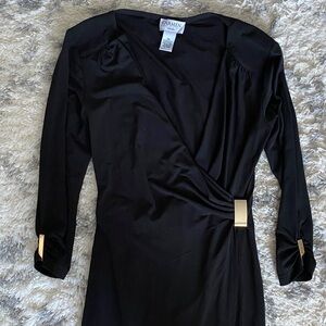 Carmen Marc Valvo - Midi Dress with Elegant Draping